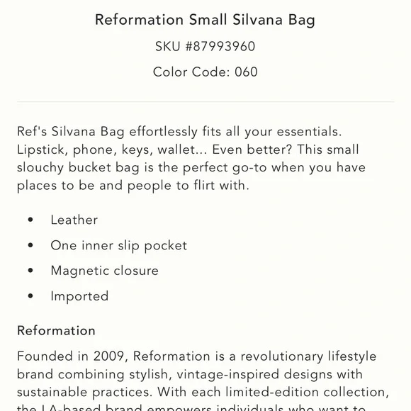 Reformation small Silviana bag in Red - Picture 2 of 2